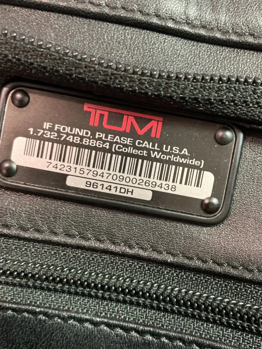 Tumi 96141DH Black Expandable Leather Organizer Computer Laptop  Briefcase 15x12